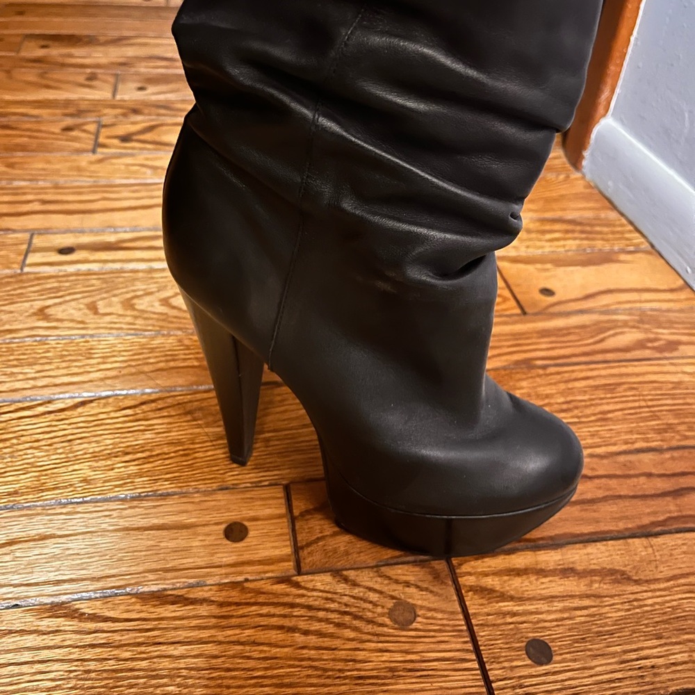 Black platform booties